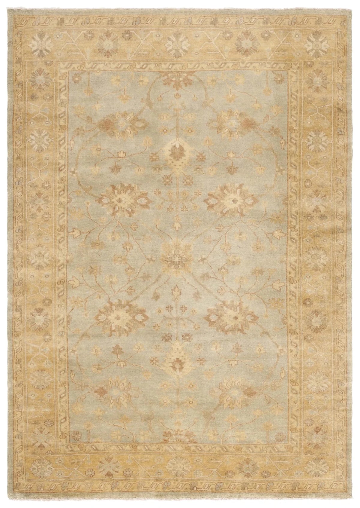Safavieh Oushak 6'-0" x 9'-0" Rug in Light Blue / Gold