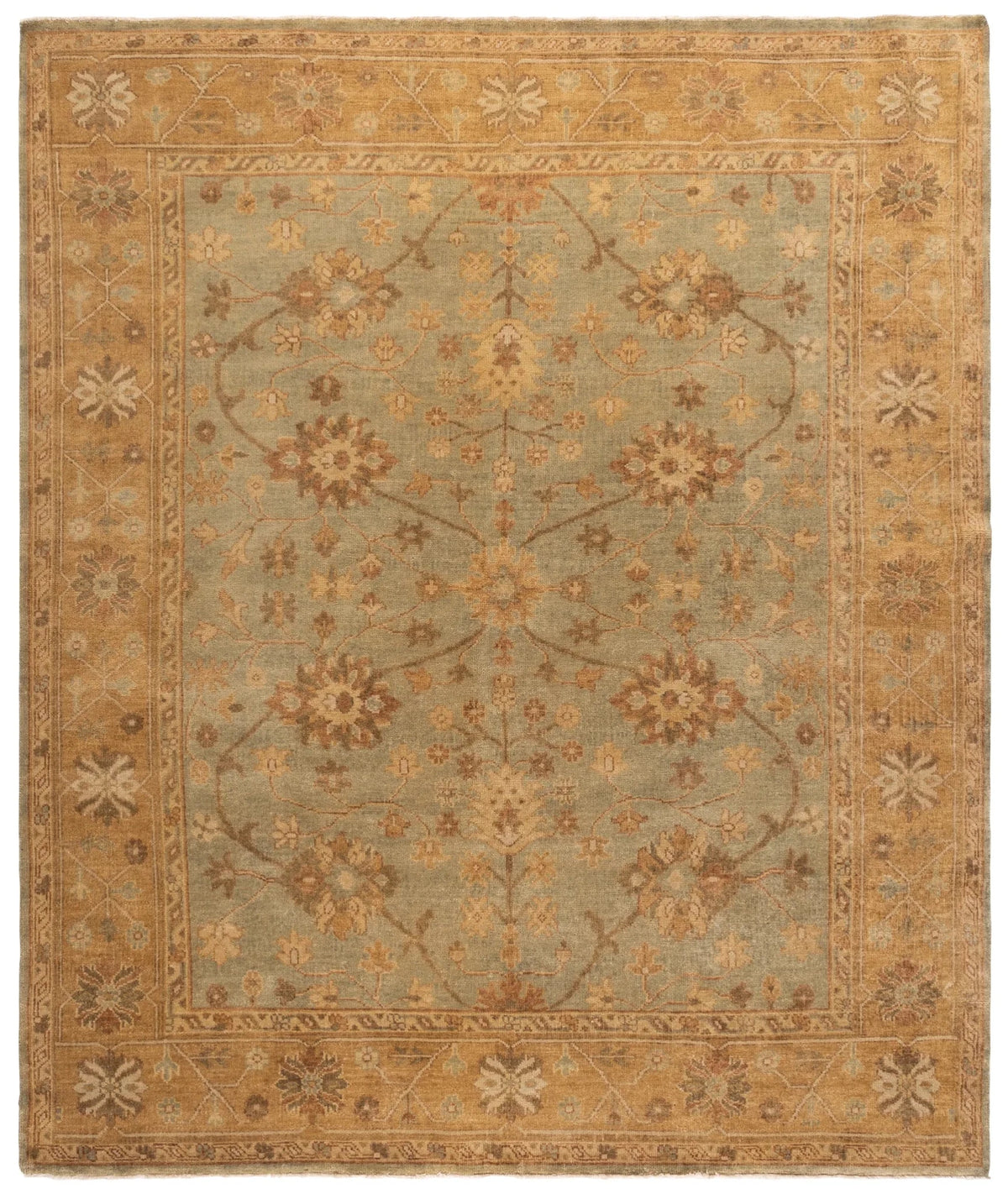 Safavieh Oushak 10'-0" x 14'-0" Rug in Light Blue / Gold