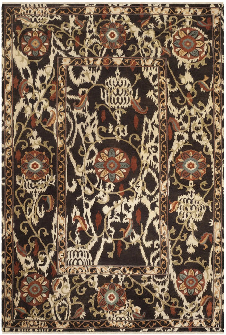 Safavieh Oushak 4'-0" x 6'-0" Rug in Dark Brown / Multi