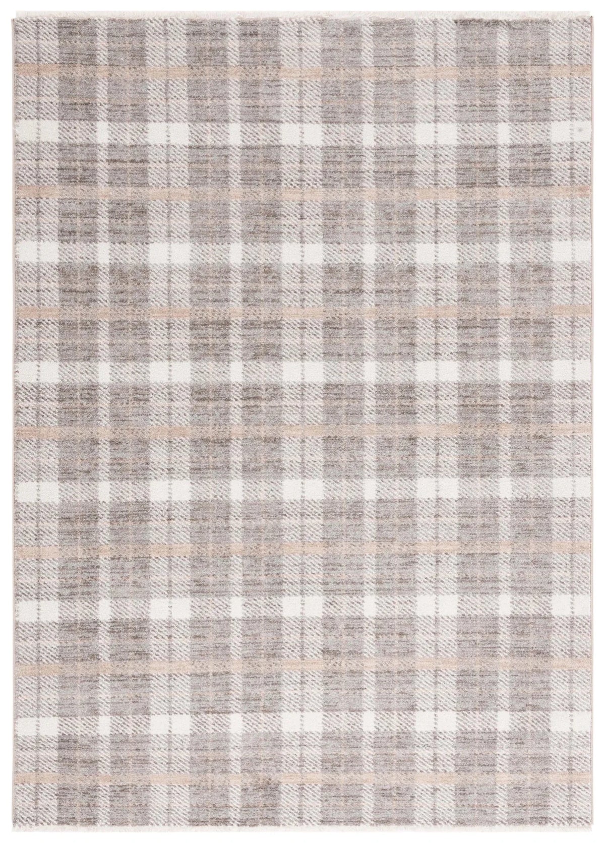 Safavieh Oxford Plaids 300 4'-0" x 6'-0" Rug in Light Grey / Grey