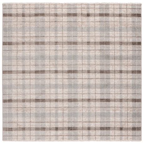 Safavieh Oxford Plaids 300 6'-7" x 6'-7" Rug in Light Grey / Grey