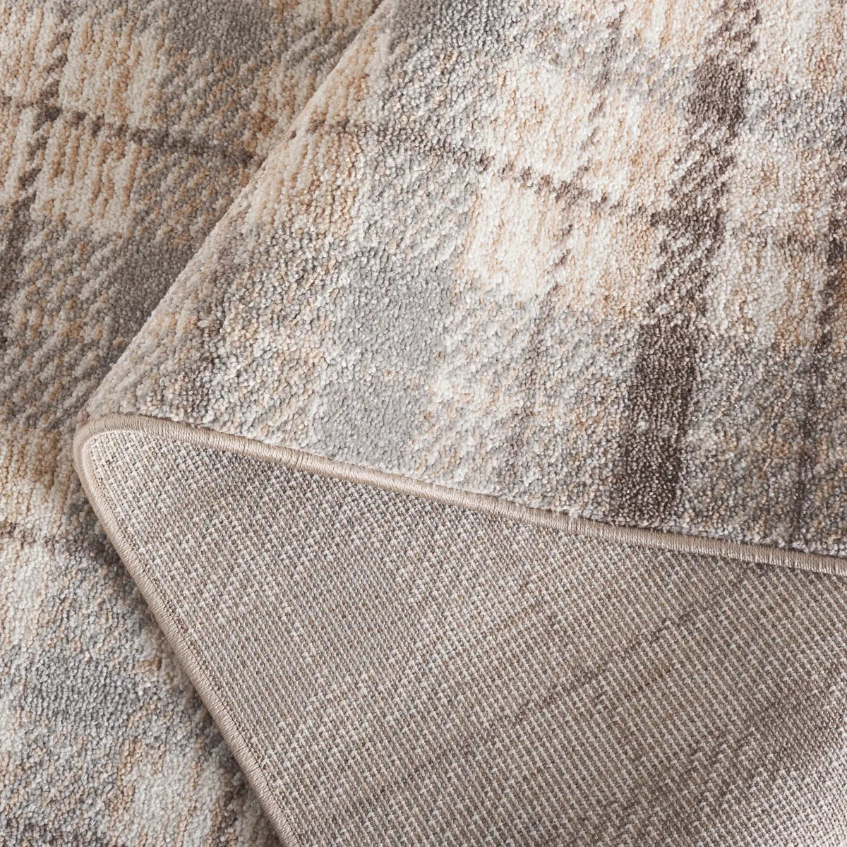 Safavieh Oxford Plaids 300 4'-0" x 6'-0" Rug in Grey / Beige