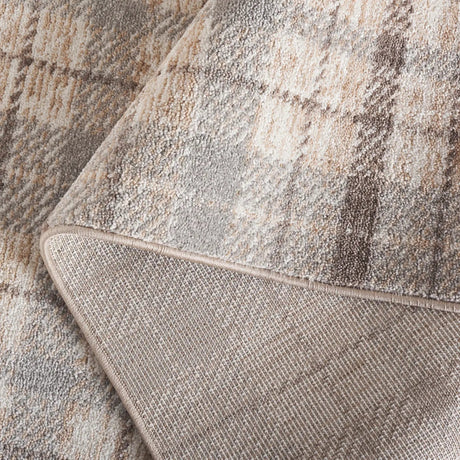 Safavieh Oxford Plaids 300 4'-0" x 6'-0" Rug in Grey / Beige