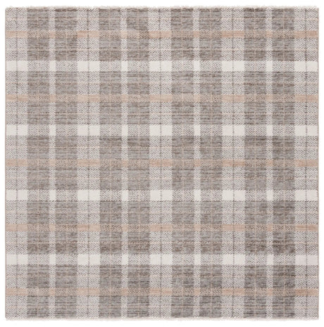 Safavieh Oxford Plaids 300 6'-7" x 6'-7" Rug in Grey / Beige