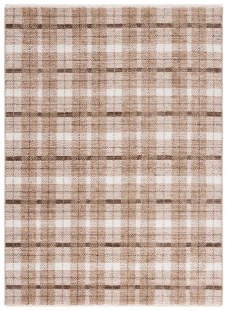 Safavieh Oxford Plaids 300 4'-0" x 6'-0" Rug in Beige / Brown