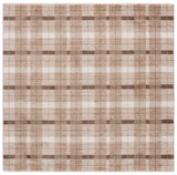 Safavieh Oxford Plaids 300 6'-7" x 6'-7" Rug in Beige / Brown