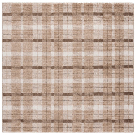 Safavieh Oxford Plaids 300 6'-7" x 6'-7" Rug in Beige / Brown