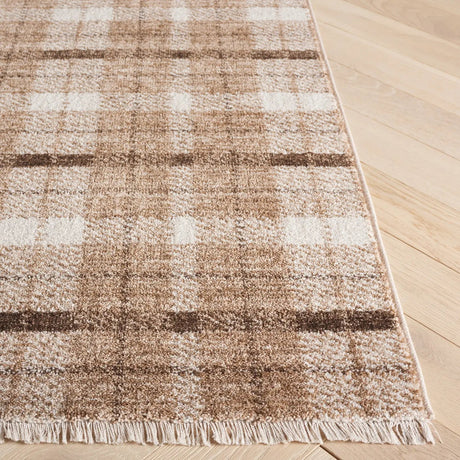 Safavieh Oxford Plaids 300 4'-0" x 6'-0" Rug in Beige / Brown