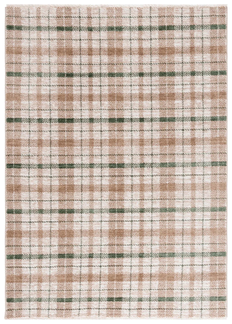 Safavieh Oxford Plaids 300 4'-0" x 6'-0" Rug in Beige / Green