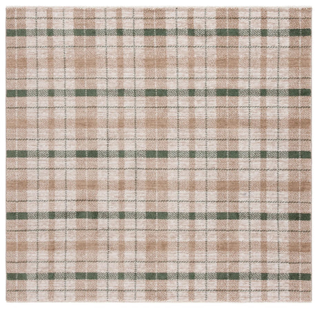 Safavieh Oxford Plaids 300 6'-7" x 6'-7" Rug in Beige / Green