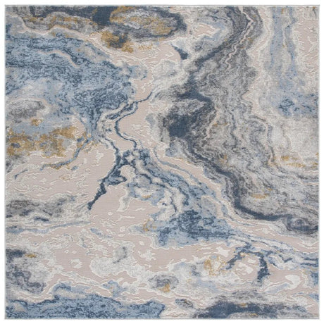 Safavieh Palma 6'-7" x 6'-7" Rug in Grey / Teal