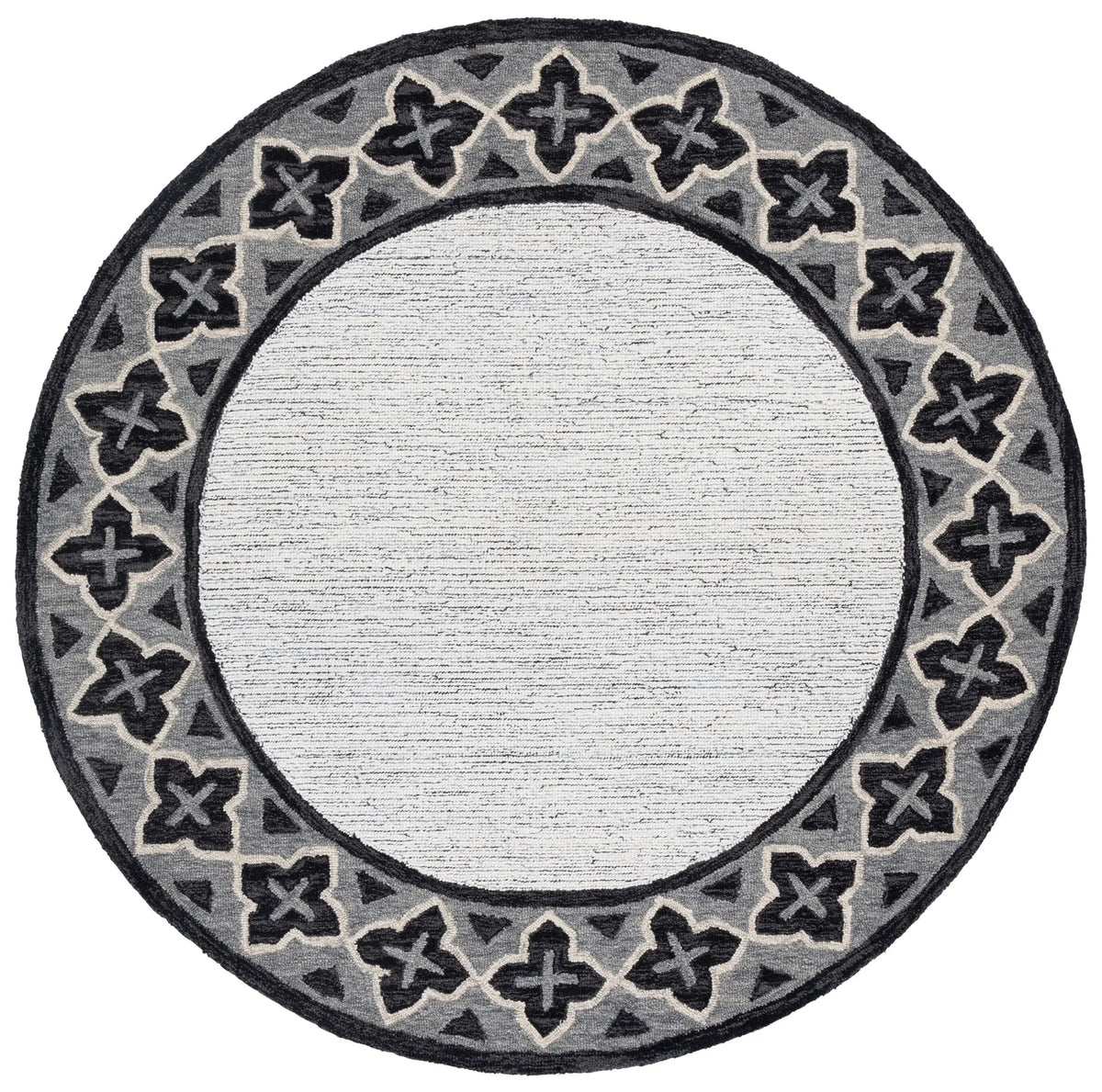 Safavieh Pine 6'-0" x 6'-0" Rug in Charcoal / Ivory