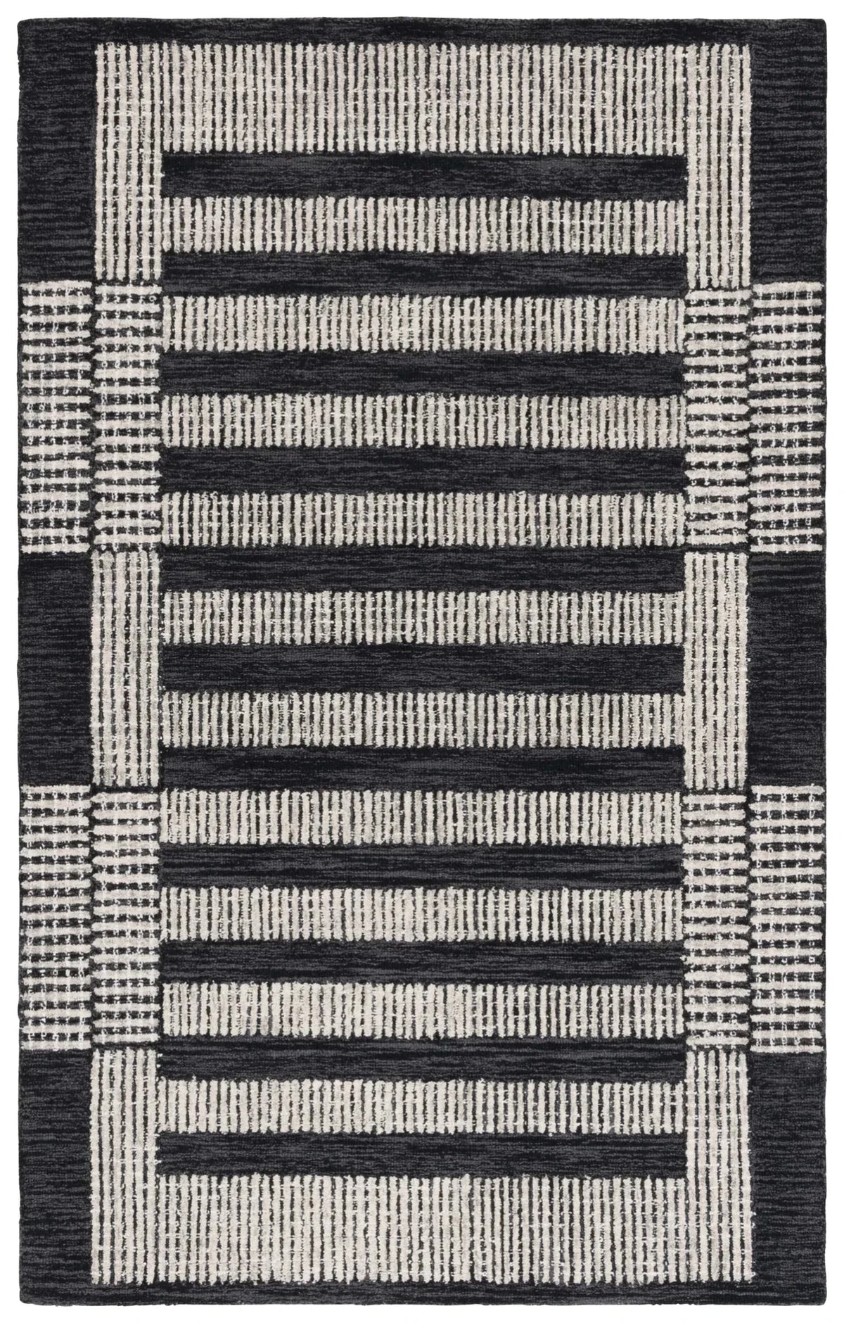 Safavieh Pine 4'-0" x 6'-0" Rug in Charcoal / Ivory