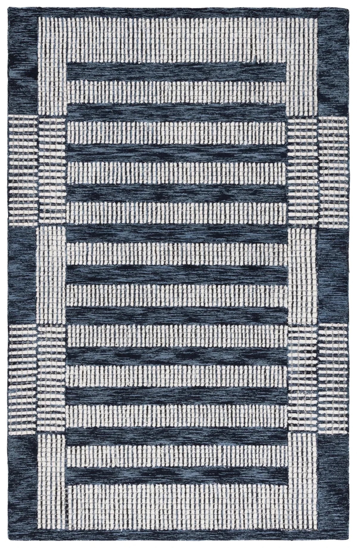 Safavieh Pine 4'-0" x 6'-0" Rug in Navy / Ivory