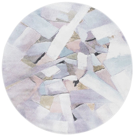 Safavieh Porcello 6'-7" x 6'-7" Rug in Blue / Pink