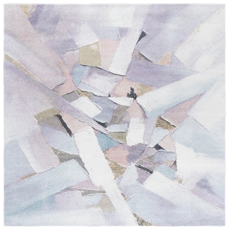 Safavieh Porcello 6'-7" x 6'-7" Rug in Blue / Pink