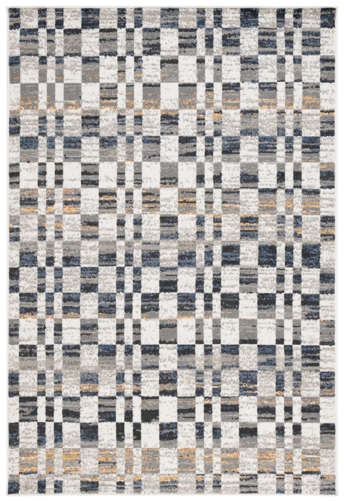 Safavieh Pyramid 4'-5" x 6'-5" Rug in Ivory / Grey Navy