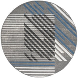 Safavieh Pyramid 6'-7" x 6'-7" Rug in Grey / Blue Ivory