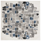 Safavieh Pyramid 6'-7" x 6'-7" Rug in Ivory / Grey Navy