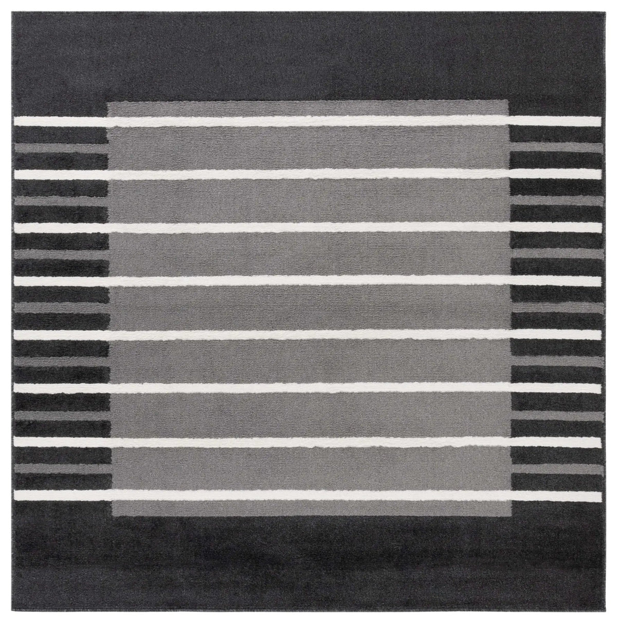Safavieh Pyramid 6'-7" x 6'-7" Rug in Grey / Ivory Black