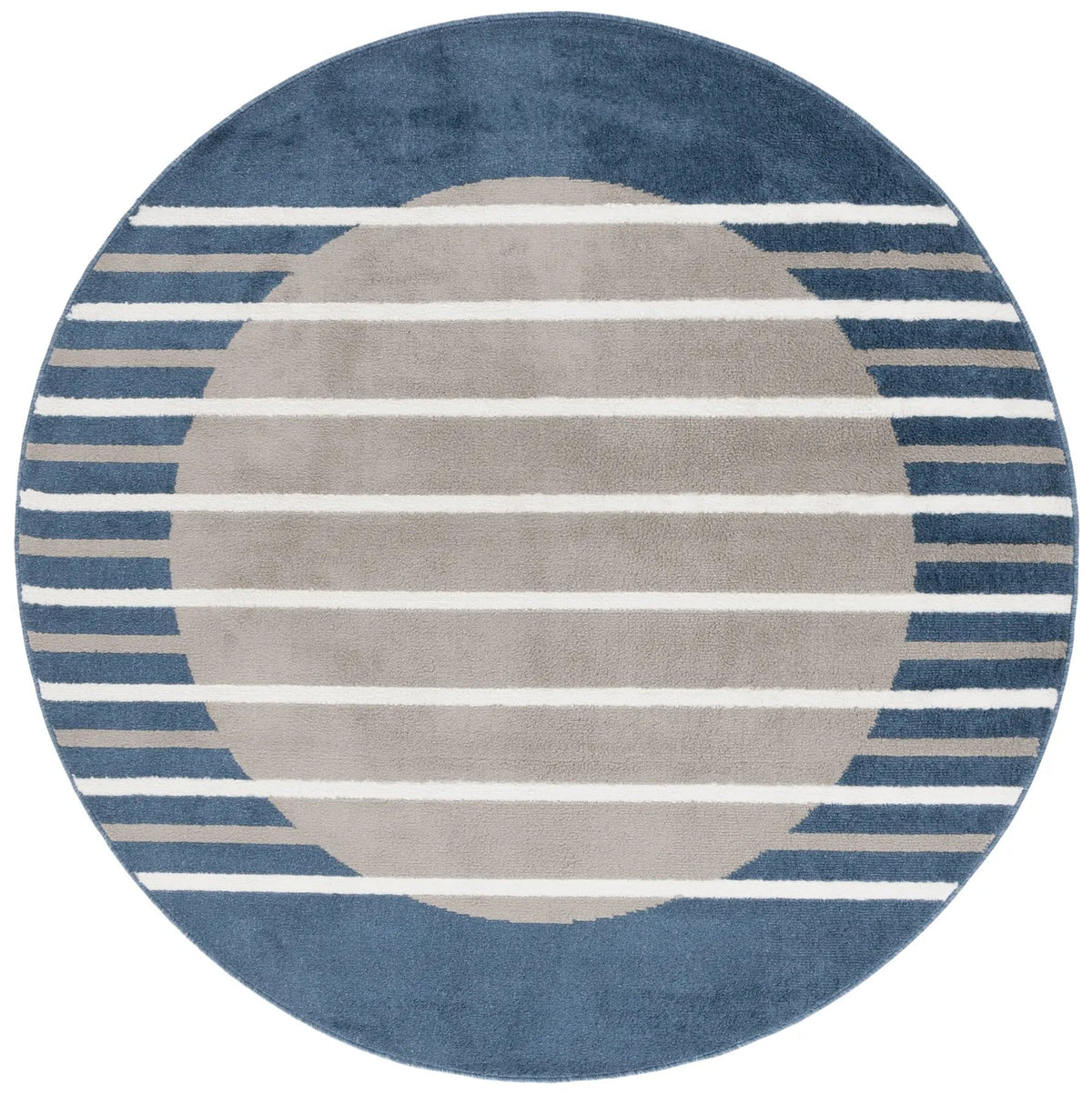 Safavieh Pyramid 6'-7" x 6'-7" Rug in Grey / Ivory Navy