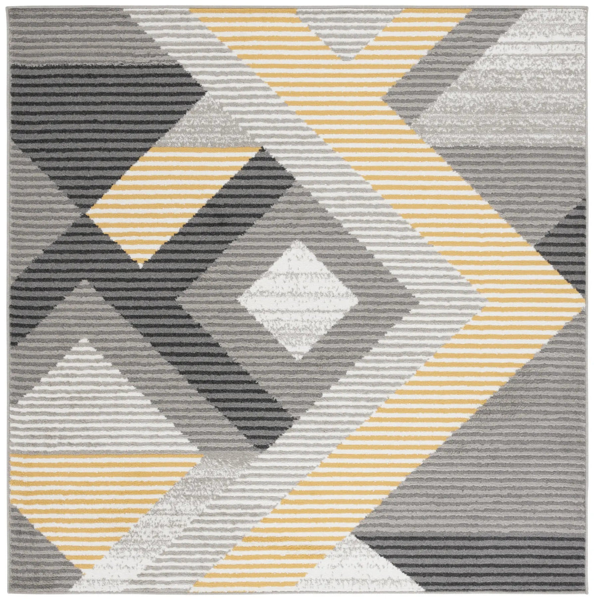 Safavieh Pyramid 6'-7" x 6'-7" Rug in Grey / Ivory Gold
