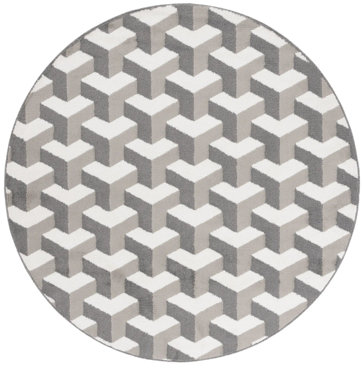 Safavieh Pyramid 6'-7" x 6'-7" Rug in Grey / Ivory