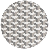 Safavieh Pyramid 6'-7" x 6'-7" Rug in Grey / Ivory