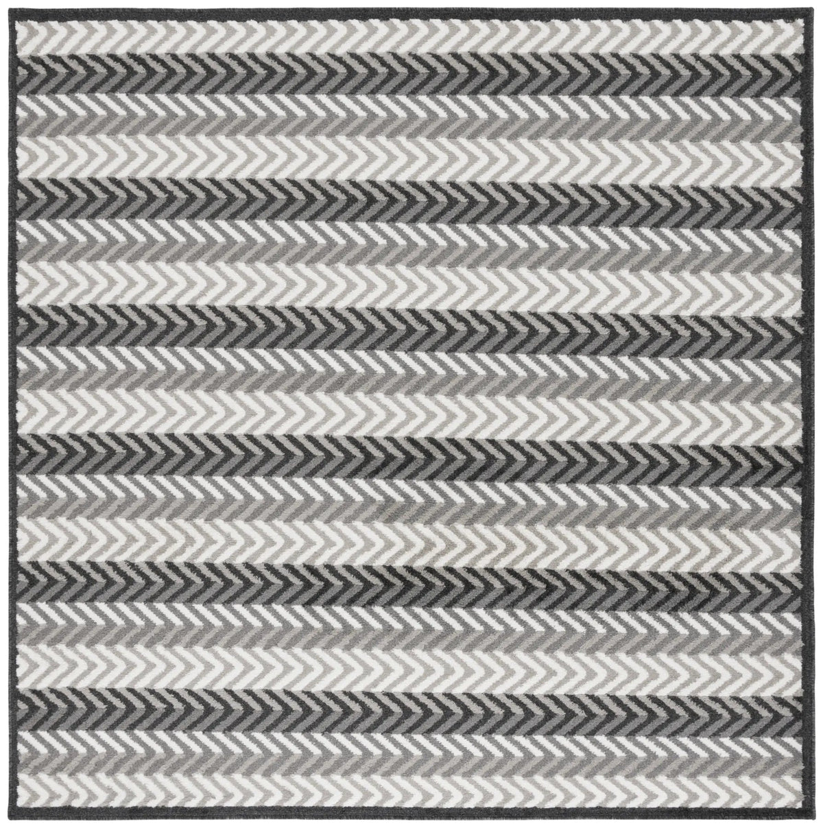 Safavieh Pyramid 6'-7" x 6'-7" Rug in Grey / Ivory Black