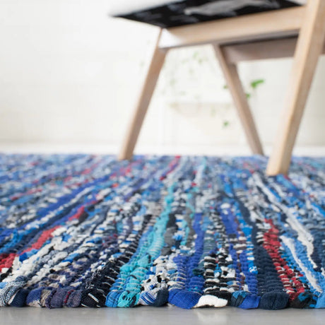 Safavieh Rag Rug 4'-0" x 6'-0" Rug in Blue / Multi