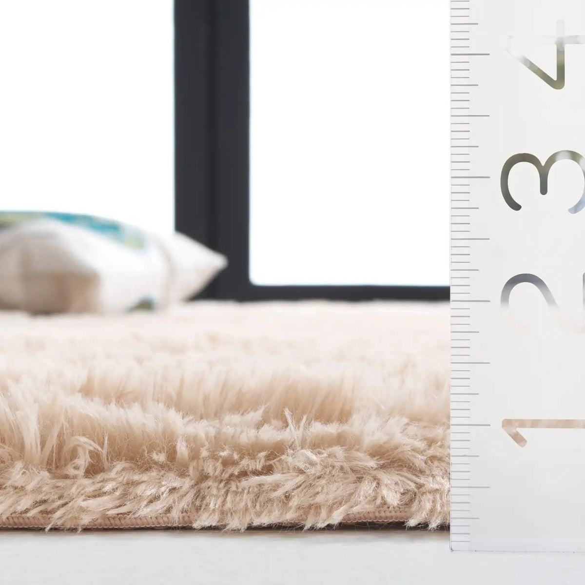 Safavieh Rainbow Shag 4'-0" x 6'-0" Rug in Beige