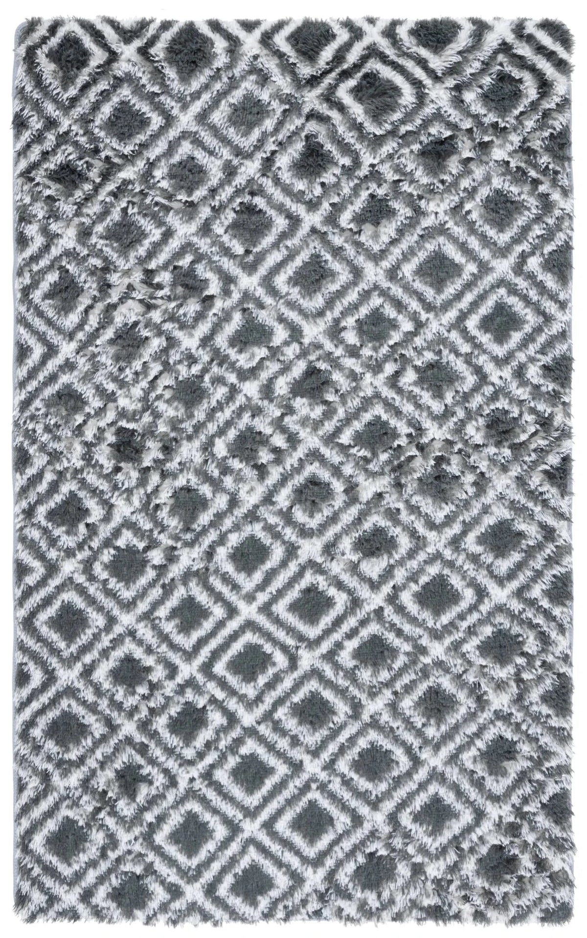 Safavieh Rainbow Shag 4'-0" x 6'-0" Rug in Charcoal / White