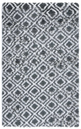 Safavieh Rainbow Shag 4'-0" x 6'-0" Rug in Charcoal / White