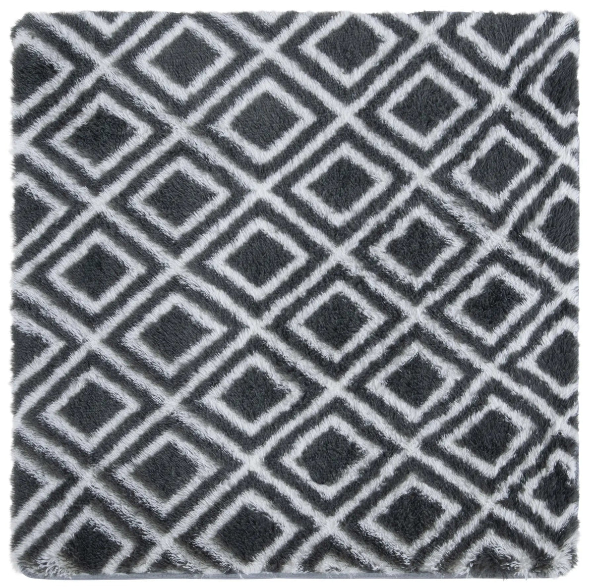 Safavieh Rainbow Shag 4'-0" x 4'-0" Rug in Charcoal / White