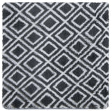 Safavieh Rainbow Shag 4'-0" x 4'-0" Rug in Charcoal / White