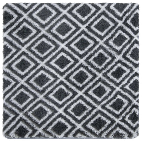 Safavieh Rainbow Shag 4'-0" x 4'-0" Rug in Charcoal / White