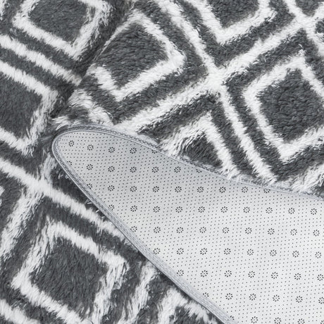 Safavieh Rainbow Shag Rbo102H Charcoal/White Rug.