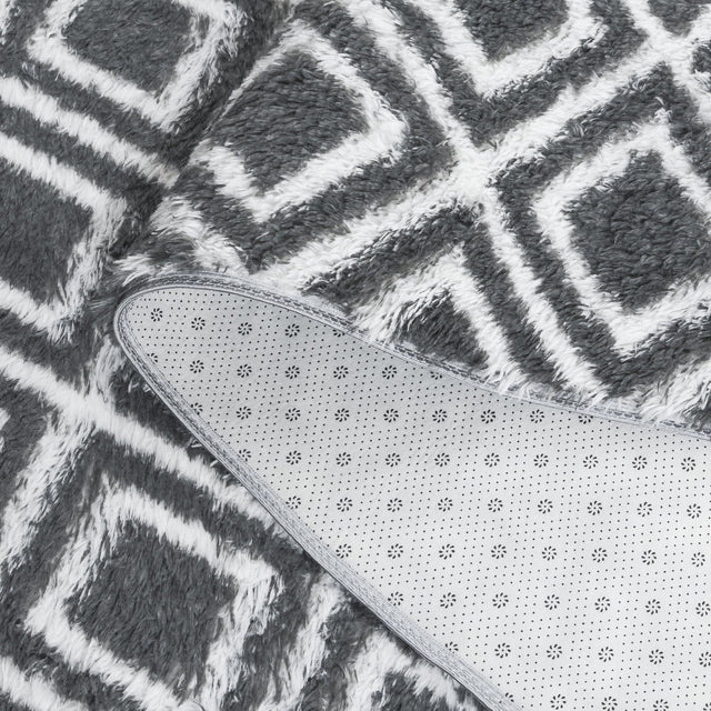 Safavieh Rainbow Shag Rbo102H Charcoal/White Rug.