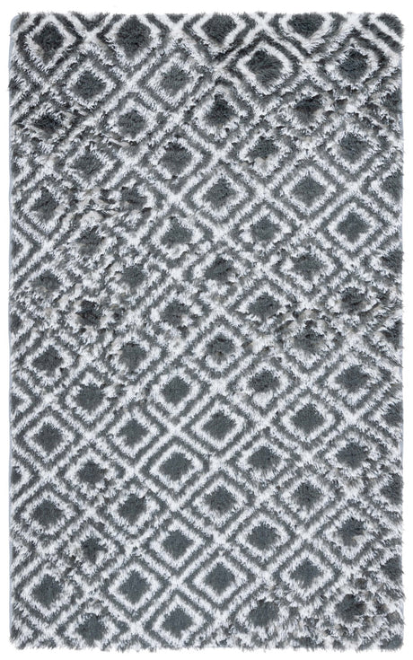 Safavieh Rainbow Shag Rbo102H Charcoal/White Rug.