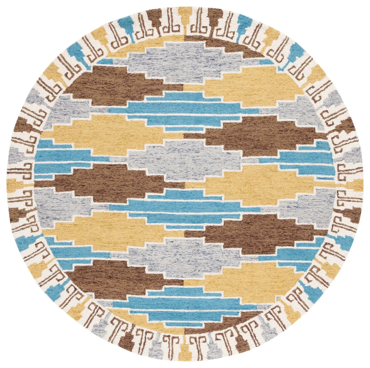 Safavieh Rodeo Drive 6'-0" x 6'-0" Rug in Blue / Ivory