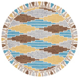 Safavieh Rodeo Drive 6'-0" x 6'-0" Rug in Blue / Ivory
