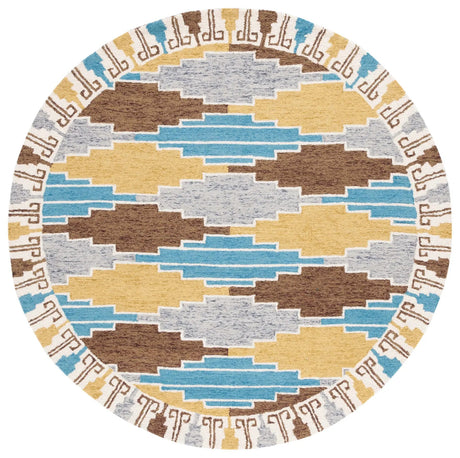 Safavieh Rodeo Drive 6'-0" x 6'-0" Rug in Blue / Ivory
