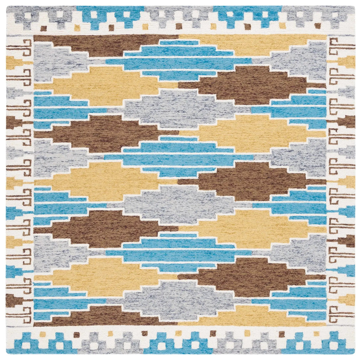 Safavieh Rodeo Drive 6'-0" x 6'-0" Rug in Blue / Ivory