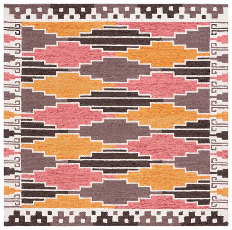 Safavieh Rodeo Drive 6'-0" x 6'-0" Rug in Black / Rust