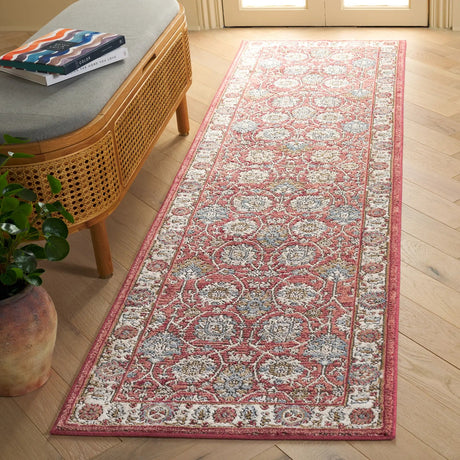 Safavieh Rosewood 2'-3" x 8'-0" Rug in Ivory / Red