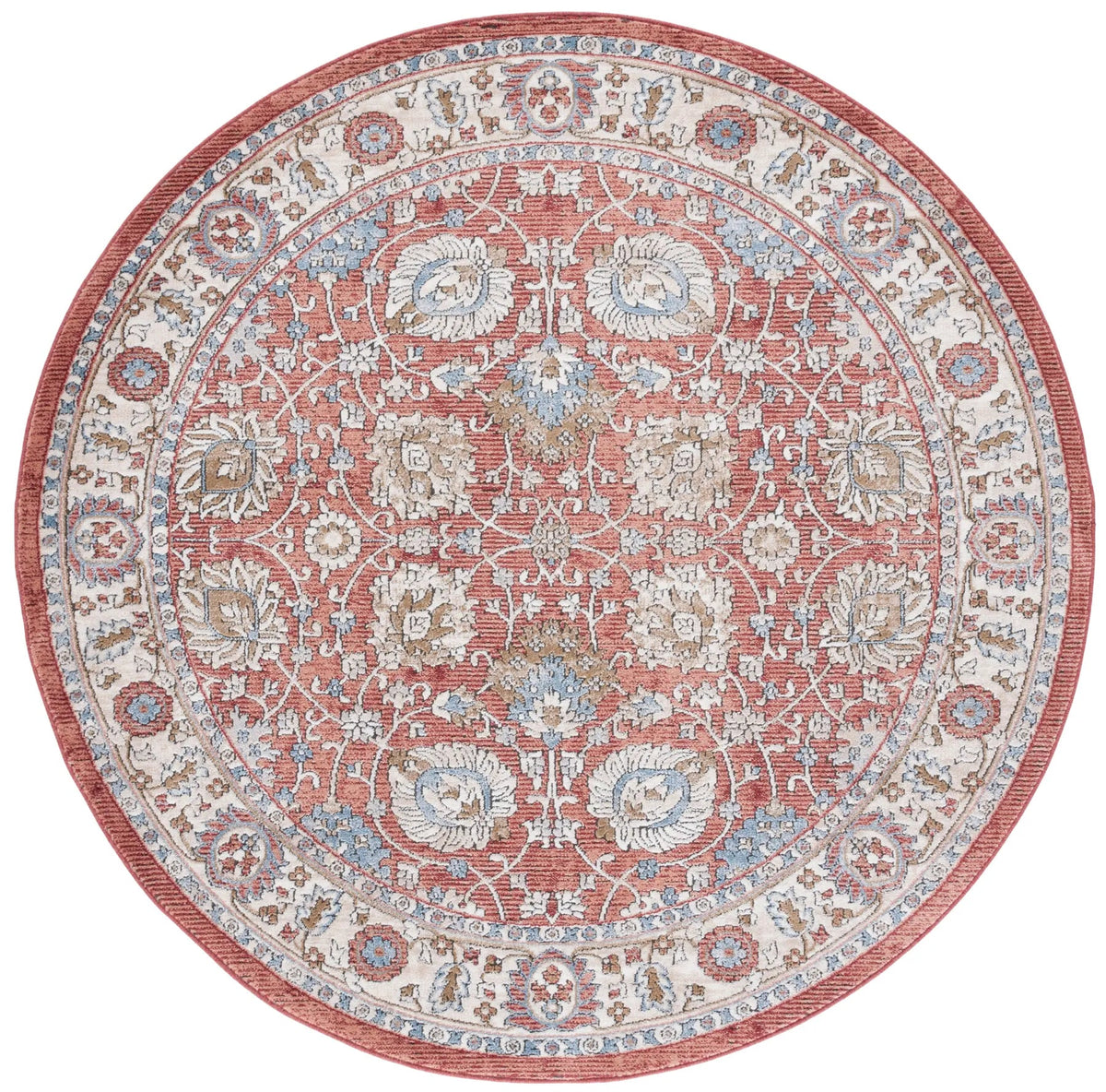 Safavieh Rosewood 6'-7" x 6'-7" Rug in Ivory / Red