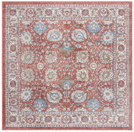 Safavieh Rosewood 6'-7" x 6'-7" Rug in Ivory / Red
