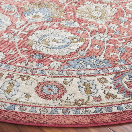 Safavieh Rosewood 6'-7" x 6'-7" Rug in Ivory / Red