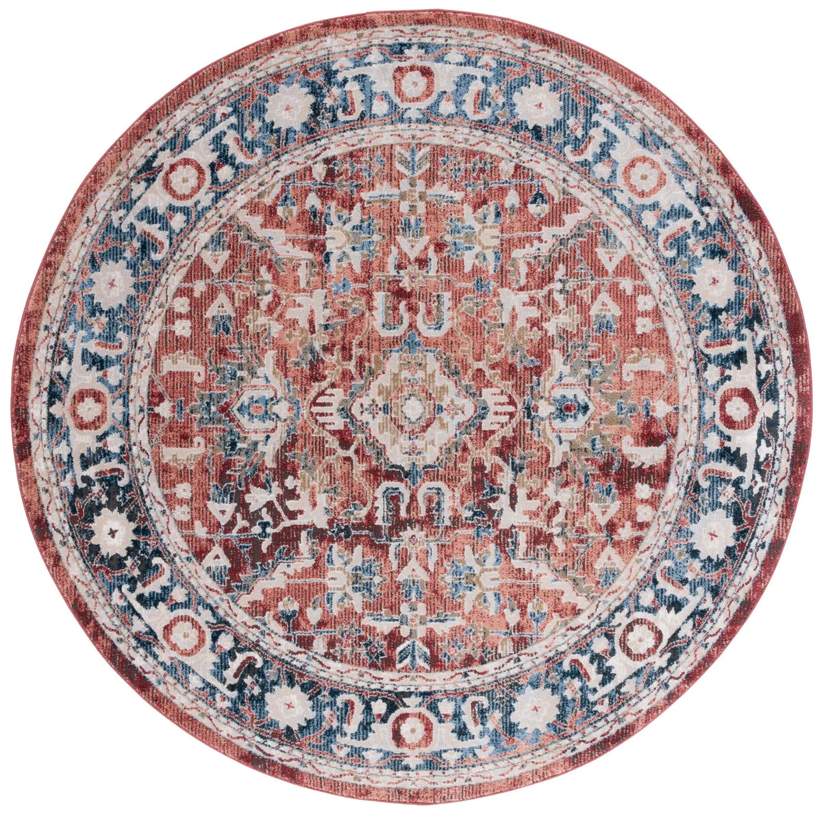 Safavieh Rosewood 6'-7" x 6'-7" Rug in Blue / Red