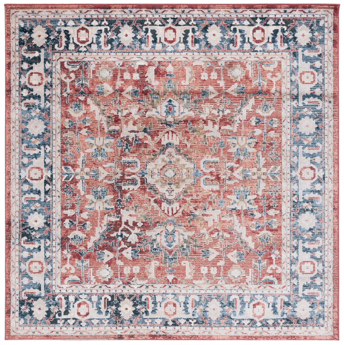 Safavieh Rosewood 6'-7" x 6'-7" Rug in Blue / Red